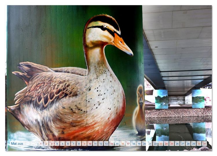 Produktbild: Streetart in Halle an der Saale (Tischkalender 2026 DIN A5 quer), CALVENDO Monatskalender