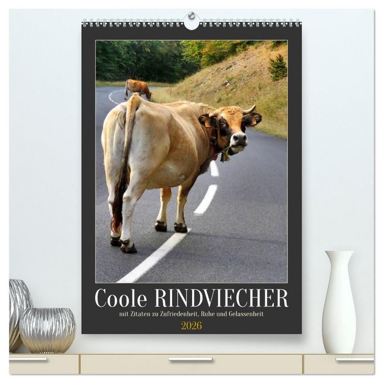Produktbild: Coole Rindviecher (hochwertiger Premium Wandkalender 2026 DIN A2 hoch), Kunstdruck in Hochglanz