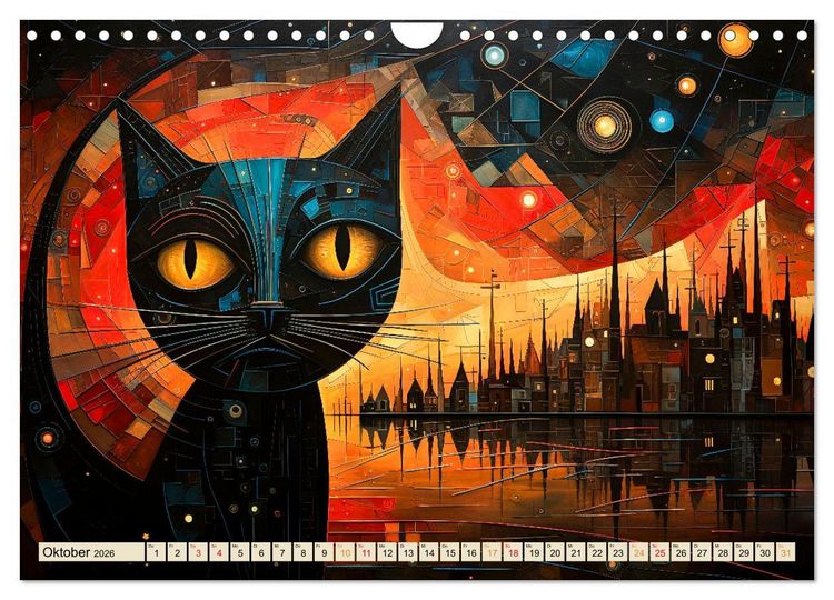 Produktbild: Katzen - die Nacht erwacht (Wandkalender 2026 DIN A4 quer), CALVENDO Monatskalender