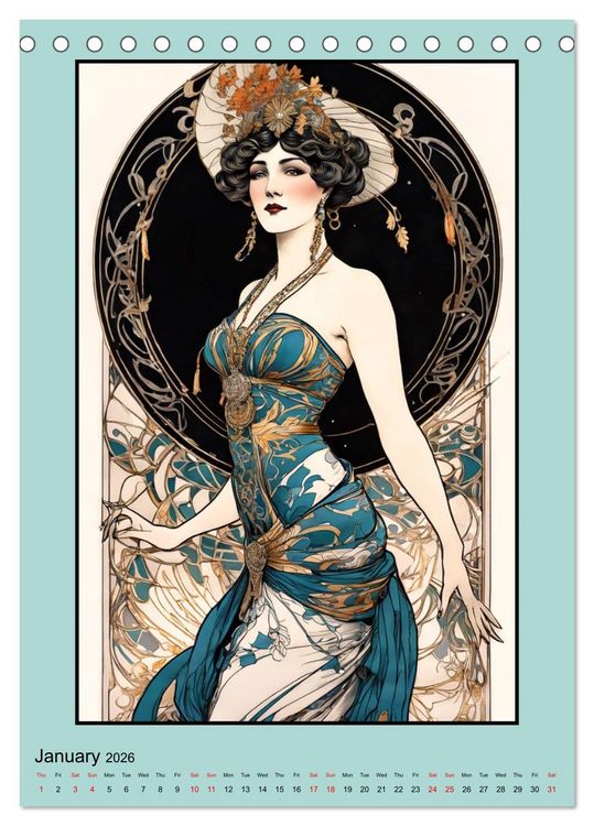 Produktbild: Women's Images of the Belle &Eacute;poque (Desk Calendar 2026 DIN A5 portrait), CALVENDO 12 Month DeskCalendar
