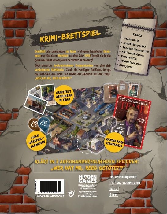 Produktbild: Hidden Games Brettspiel: Wer hat Mr. Reed get&ouml;tet?