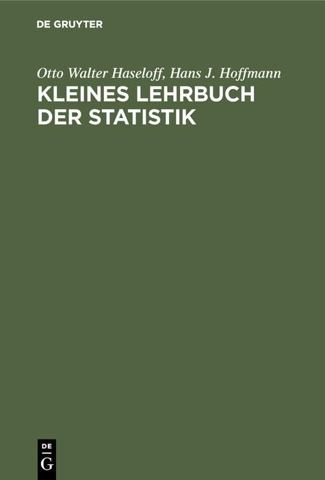 Produktbild: Kleines Lehrbuch der Statistik