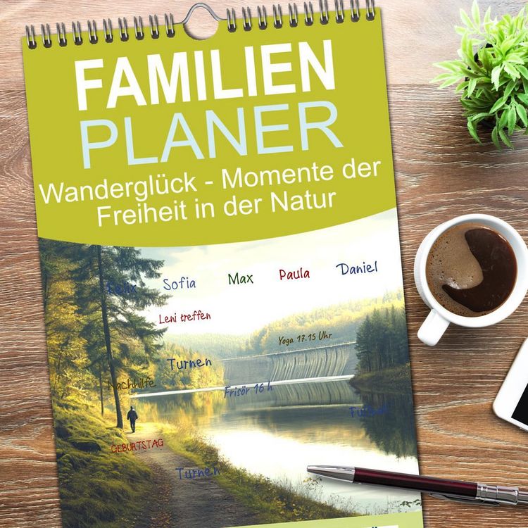 Produktbild: Familienplaner 2026 - Wandergl&uuml;ck - Momente der Freiheit in der Natur mit 5 Spalten (Wandkalender, 21 x 45 cm) CALVENDO