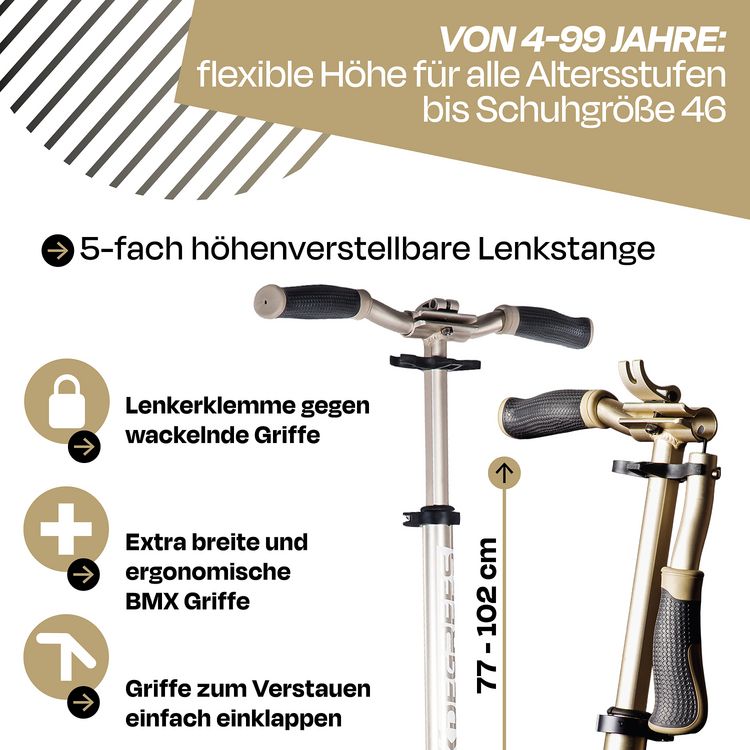 Produktbild: SIX DEGREES Alu Scooter Air 205 mm gold