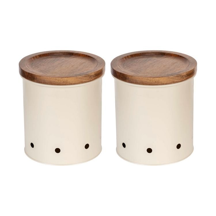 Produktbild: Aufbewahrungsdosen Mod. Aria, 1,6 L, 2er Set, aus pulverbeschichtetem Metall