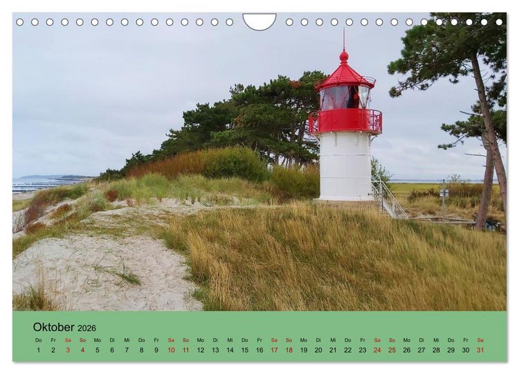 Produktbild: Ostsee von Heringsdorf bis Hiddensee (Wandkalender 2026 DIN A4 quer), CALVENDO Monatskalender