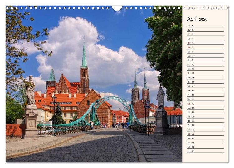 Produktbild: Breslau - Schlesiens Herz an der Oder (Wandkalender 2026 DIN A3 quer), CALVENDO Monatskalender