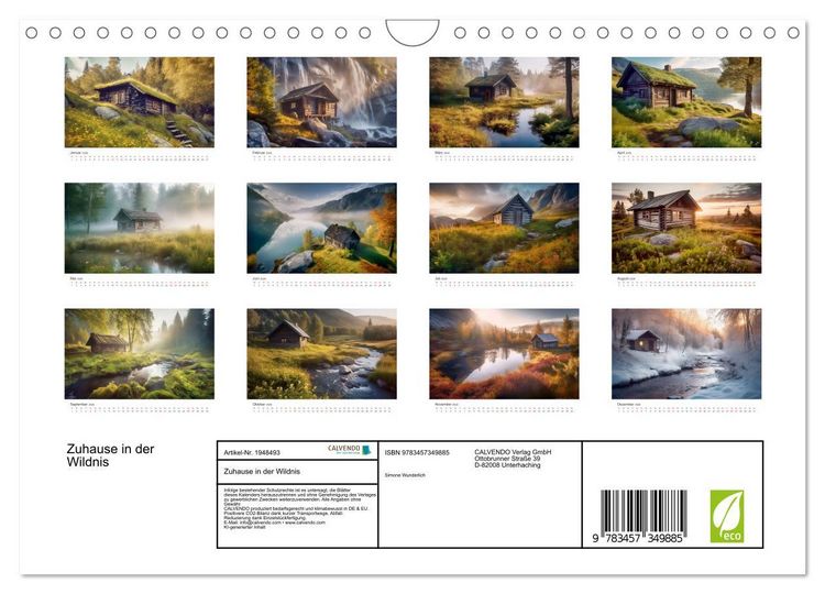 Produktbild: Zuhause in der Wildnis (Wandkalender 2026 DIN A4 quer), CALVENDO Monatskalender