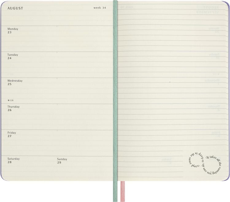 Produktbild: Moleskine Alice im Wunderland 18 Monate Wochen-Notizkalender 2026/2027, L/A5, 1 Wo = 1 Seite, fester Einband