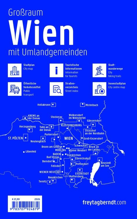 Produktbild: Freytag & berndt Stadtatlas Wien Gro&szlig;raum, St&auml;dteatlas 2026/2027 1:20.000