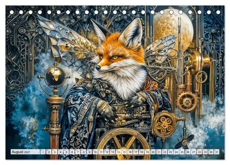 Produktbild: Steampunk Fabelwelten - Magische Kreaturen in Fantasiewelten (Tischkalender 2027 DIN A5 quer), CALVENDO Monatskalender