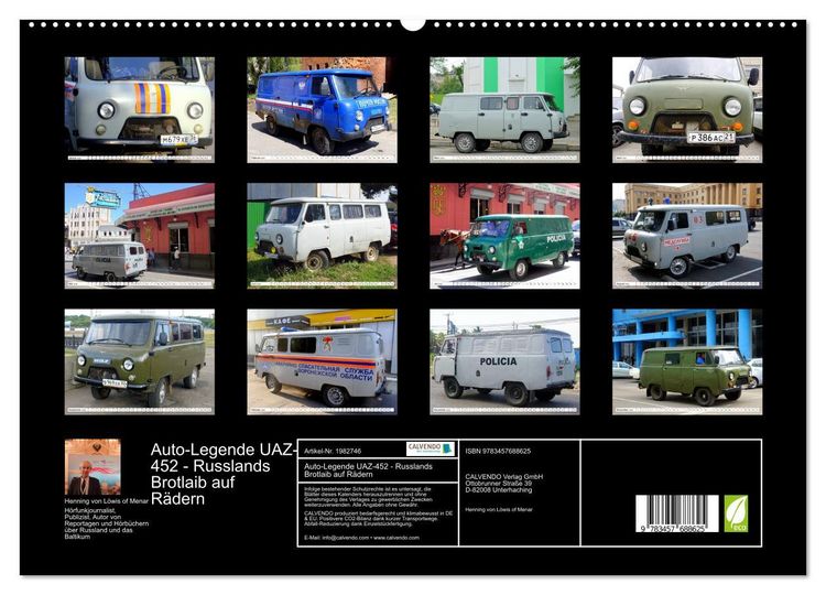 Produktbild: Auto-Legende UAZ-452 - Russlands Brotlaib auf R&auml;dern (hochwertiger Premium Wandkalender 2026 DIN A2 quer), Kunstdruck in Hochglanz