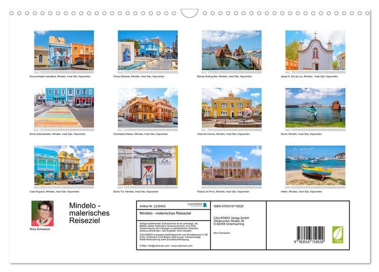 Produktbild: Mindelo - malerisches Reiseziel (Wandkalender 2026 DIN A3 quer), CALVENDO Monatskalender