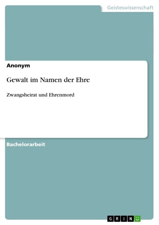 Produktbild: Gewalt im Namen der Ehre