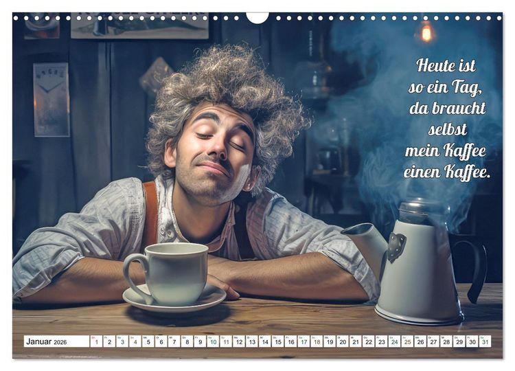 Produktbild: Spr&uuml;che mit Humor - KI-Bilder (Wandkalender 2026 DIN A3 quer), CALVENDO Monatskalender