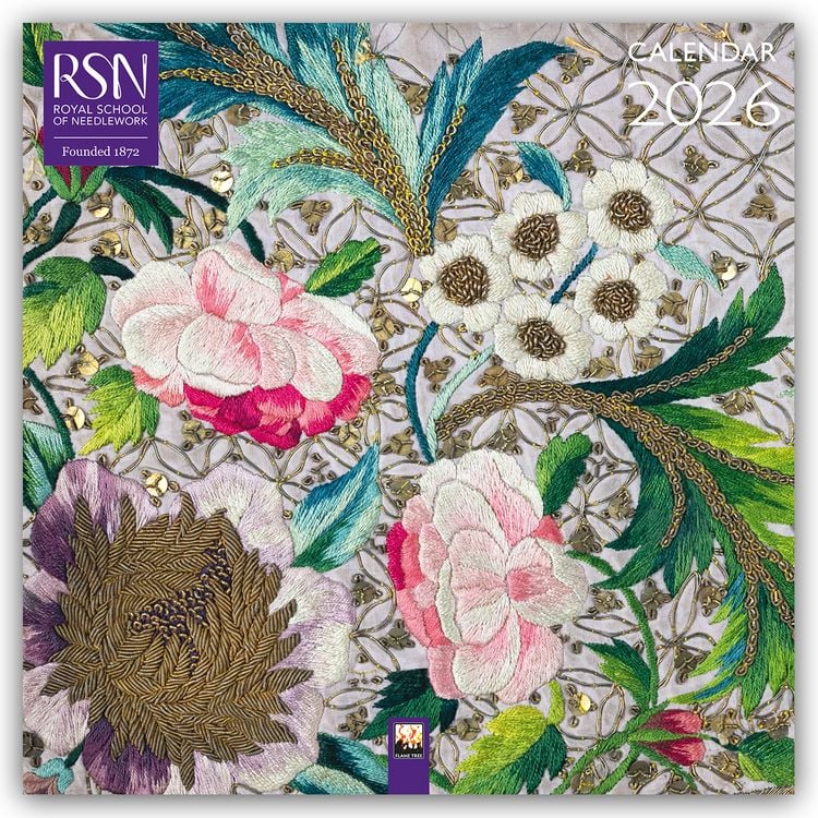 Produktbild: Royal School of Needlework 2026 – Original Flame Tree Publishing-Kalender [Kalender]