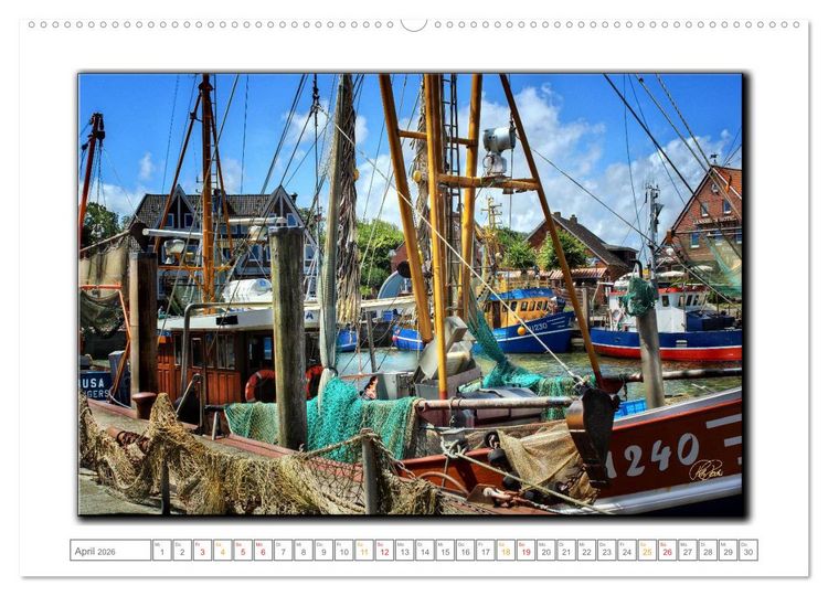 Produktbild: Ostfriesland - die bezaubernden alten H&auml;fen (hochwertiger Premium Wandkalender 2026 DIN A2 quer), Kunstdruck in Hochglanz