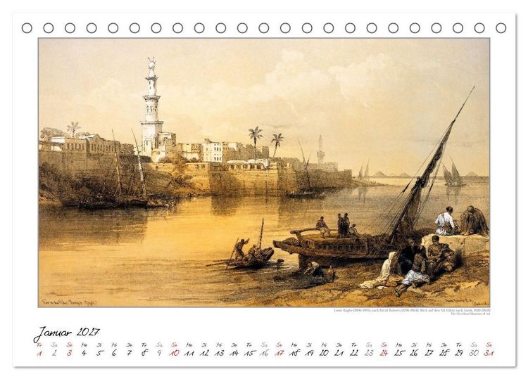 Produktbild: &Auml;gypten um 1840. David Roberts - Louis Haghe. Kunstkalender (Tischkalender 2027 DIN A5 quer), CALVENDO Monatskalender