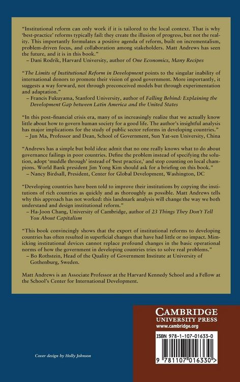 Produktbild: The Limits of Institutional Reform in Development