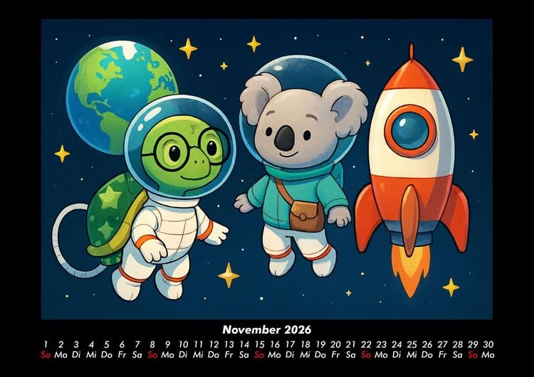Produktbild: Taz & Kiki - Eine Reise durch die Zeit 2026 Fotokalender DIN A3