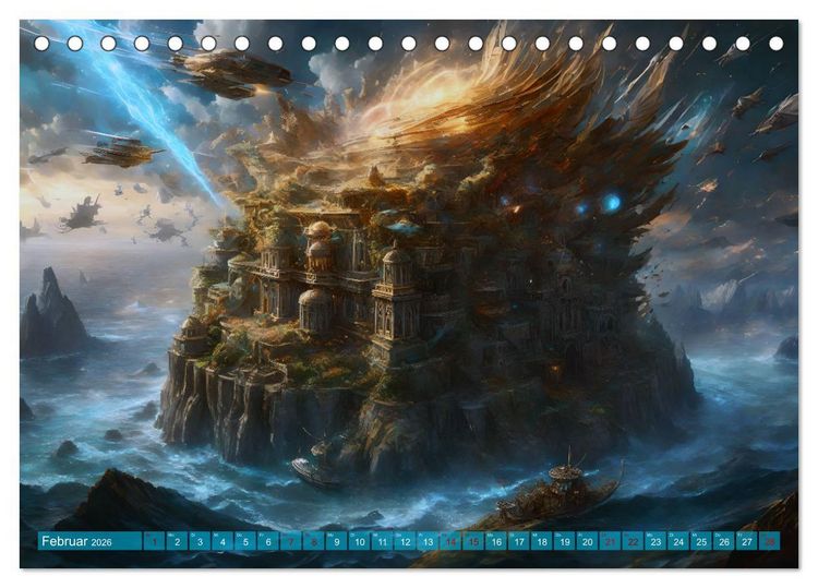 Produktbild: Visionen aus Atlantis (Tischkalender 2026 DIN A5 quer), CALVENDO Monatskalender