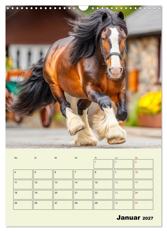 Produktbild: Shire Horse Magie. Englands sanfte Giganten (Wandkalender 2027 DIN A3 hoch), CALVENDO Monatskalender