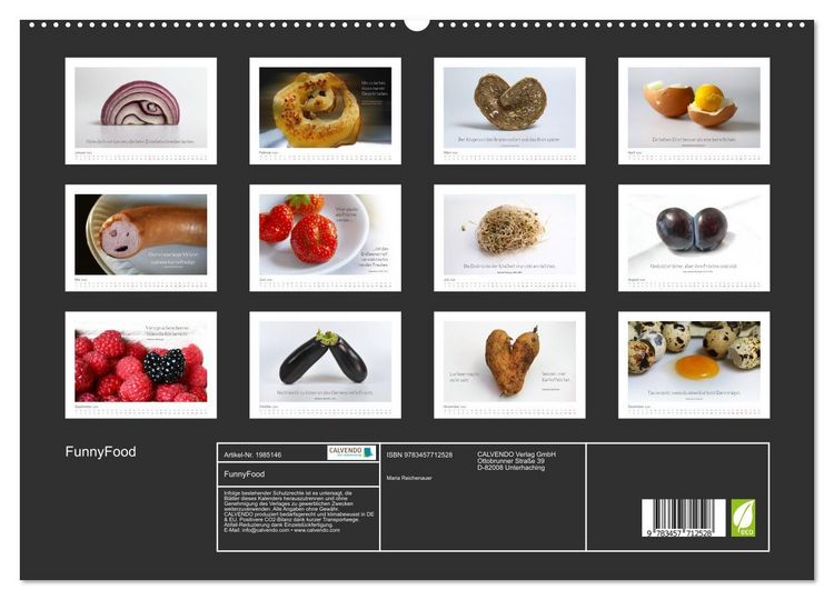 Produktbild: FunnyFood (hochwertiger Premium Wandkalender 2026 DIN A2 quer), Kunstdruck in Hochglanz