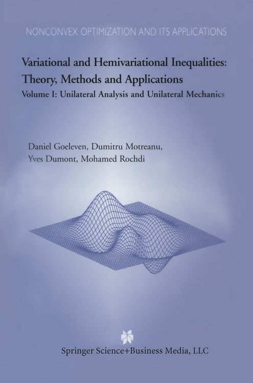 Produktbild: Variational and Hemivariational Inequalities Theory, Methods and Applications