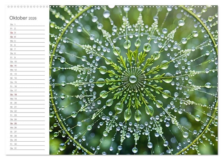 Produktbild: Natural Mandalas - Kraftvolle KI Mandalas aus Naturmaterialien (hochwertiger Premium Wandkalender 2026 DIN A2 quer), Kunstdruck in Hochglanz