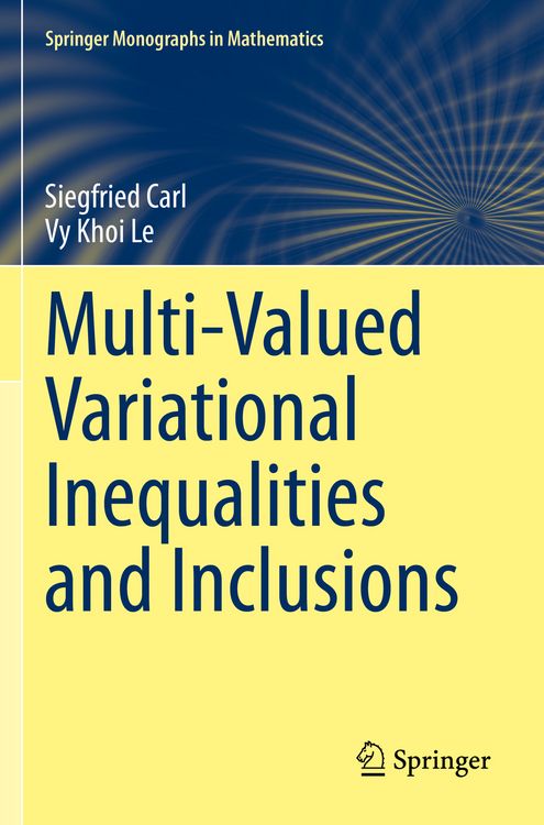 Produktbild: Multi-Valued Variational Inequalities and Inclusions