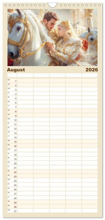 Produktbild: Familienplaner 2026 - Zarte anmutige Romanzen mit 5 Spalten (Wandkalender, 21 x 45 cm) CALVENDO