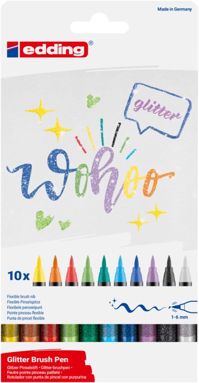 Produktbild: edding 1340 glitzer Pinselstift 10er Set