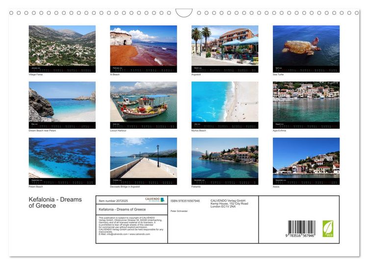 Produktbild: Kefalonia - Dreams of Greece (Wall Calendar 2026 DIN A3 landscape), CALVENDO 12 Month Wall Calendar