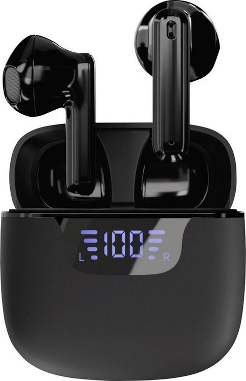 Produktbild: Vivanco UNION PAIR BK In Ear Kopfhörer Bluetooth®, Kabellos Stereo Schwarz Batterieladeanzeige, Ladecase