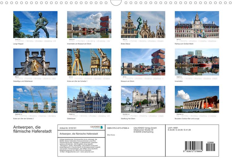 Produktbild: Antwerpen, die fl&auml;mische Hafenstadt (Wandkalender 2022 DIN A3 quer)
