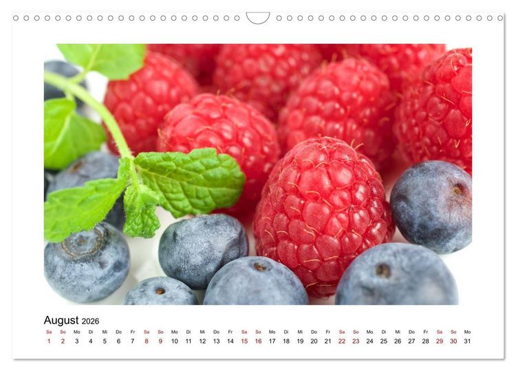 Produktbild: Frisches Obst - Mit leckeren Fr&uuml;chten und Vitaminen gesund durchs Jahr! (Wandkalender 2026 DIN A3 quer), CALVENDO Monatskalender