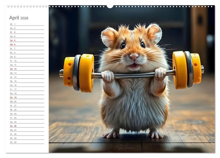 Produktbild: Hamster Olympiade - Der flauschigste Wettkampf des Jahres (hochwertiger Premium Wandkalender 2026 DIN A2 quer), Kunstdruck in Hochglanz