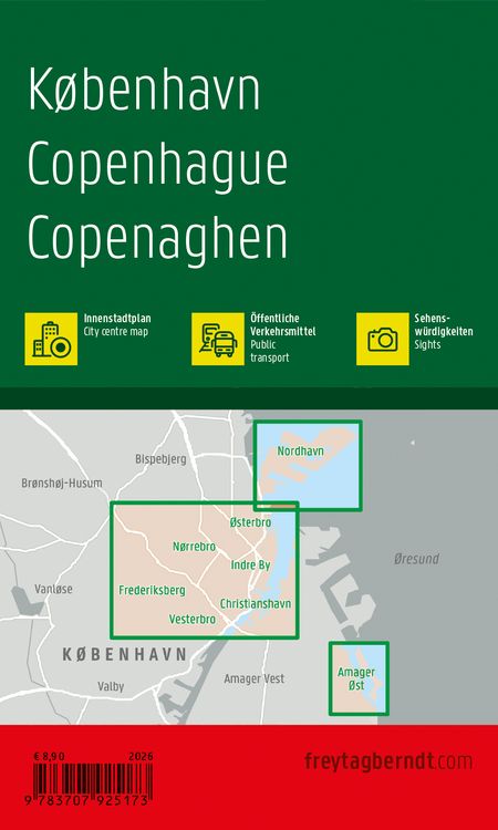 Produktbild: freytag & berndt Innenstadtplan Kopenhagen 1:10.000