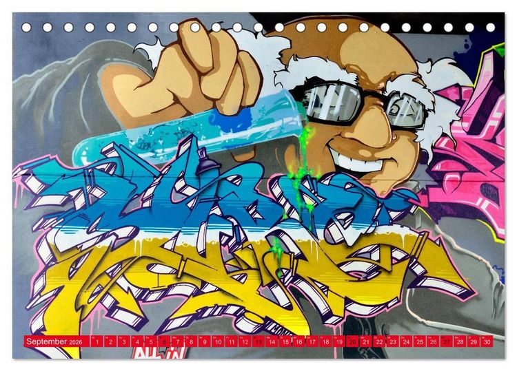 Produktbild: Graffiti ist Kult (Tischkalender 2026 DIN A5 quer), CALVENDO Monatskalender