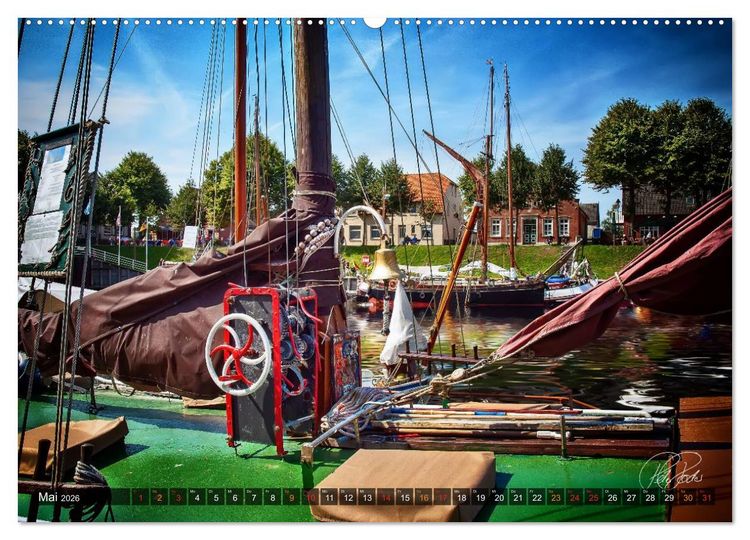 Produktbild: Ostfriesland, die alten H&auml;fen - Greetsiel, Neuharlingersiel, Carolinensiel (Wandkalender 2026 DIN A2 quer), CALVENDO Monatskalender