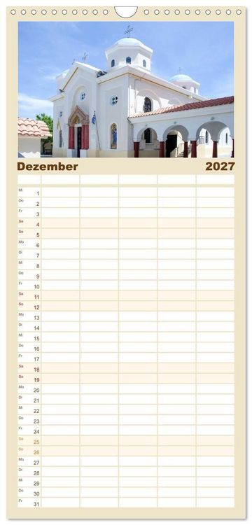 Produktbild: Familienplaner 2027 - Griechische Insel Kos mit 5 Spalten (Wandkalender, 21 x 45 cm) CALVENDO