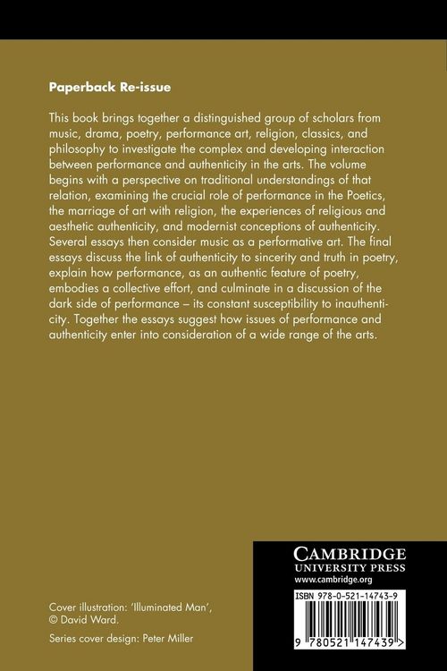 Produktbild: Performance and Authenticity in the Arts