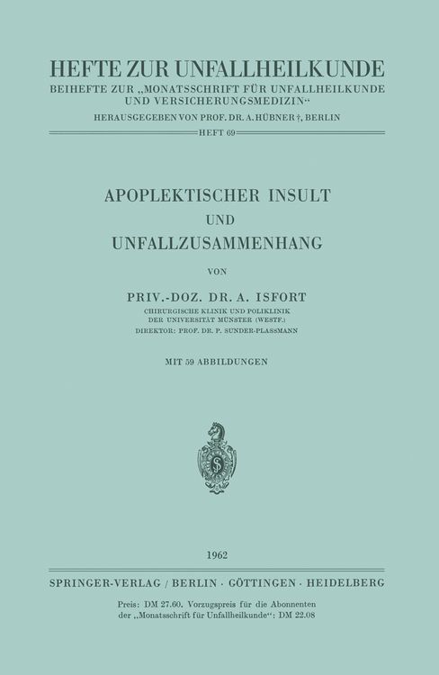 Produktbild: Apoplektischer Insult und Unfallzusammenhang