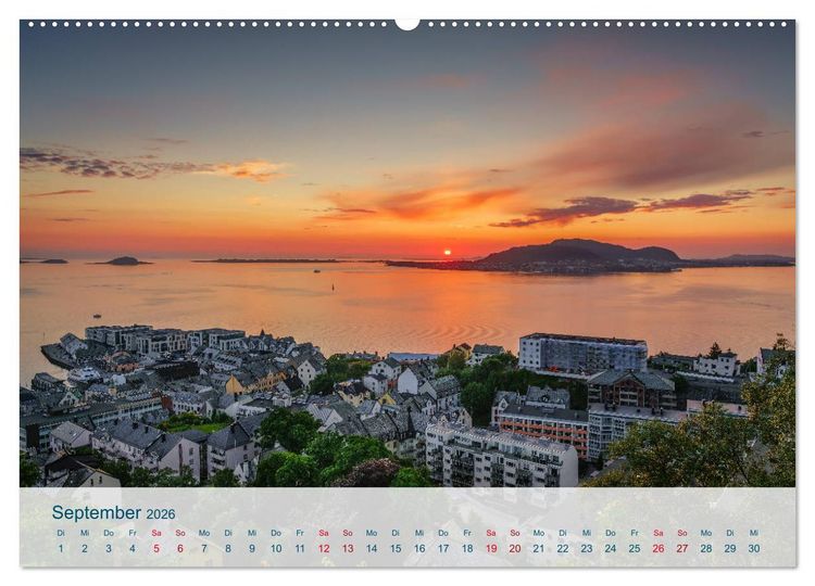 Produktbild: Norwegen von Oslo bis &Aring;lesund (hochwertiger Premium Wandkalender 2026 DIN A2 quer), Kunstdruck in Hochglanz