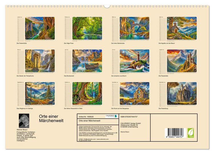Produktbild: Orte einer M&auml;rchenwelt (hochwertiger Premium Wandkalender 2026 DIN A2 quer), Kunstdruck in Hochglanz