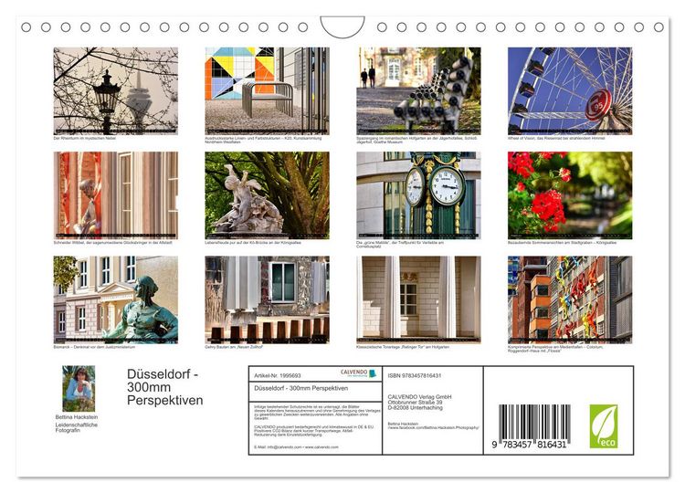 Produktbild: D&uuml;sseldorf - 300mm Perspektiven (Wandkalender 2026 DIN A4 quer), CALVENDO Monatskalender