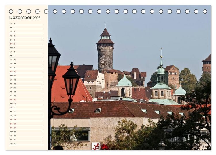 Produktbild: Kaiserstadt N&uuml;rnberg (Tischkalender 2026 DIN A5 quer), CALVENDO Monatskalender