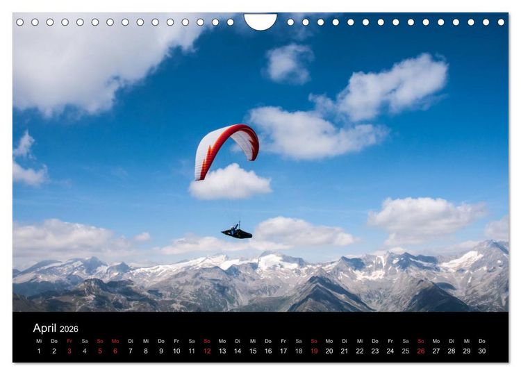 Produktbild: Paragliding - zwischen Himmel und Erde (Wandkalender 2026 DIN A4 quer), CALVENDO Monatskalender