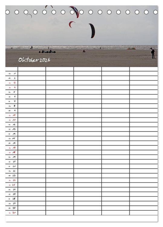Produktbild: St. Peter Ording Familienplaner (Tischkalender 2026 DIN A5 hoch), CALVENDO Monatskalender
