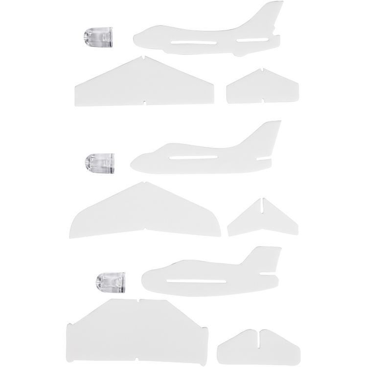 Produktbild: Creativ Company Flugzeug-Sortiment, L 11,5-12,5 cm, B 11-12 cm, Wei&szlig;, 3 Stk